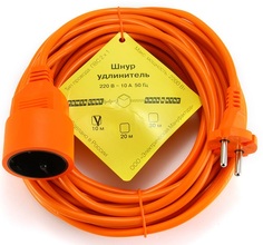 Удлинитель сетевой Power Cube PC-L1-B-10 в бухте 10А. 1 розетка. 10 м. 2*1.00мм2 оранжевый