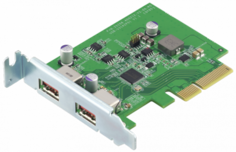 Адаптер QNAP QXP-10G2U3A двухпортовый USB, 2 порта 10 Гбит/с USB 3.2 Gen 2, PCIe Gen3 x2