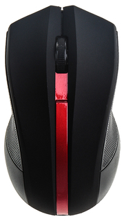 Мышь Oklick 615MW черный/красный оптическая (1000dpi) беспроводная USB для ноутбука (3but)