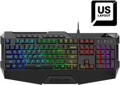 Клавиатура Sharkoon Skiller SGK4 черная, (US-Layout), (резиновые колпачки, RGB подсветка, USB)