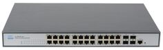 Коммутатор PoE GIGALINK GL-SW-G204-24P L2, 24 Base-T 1000Mb/s PoE портов, 4 Base-X SFP 1000Mb/s. 1U 19, 220V, суммарная мощность 400W