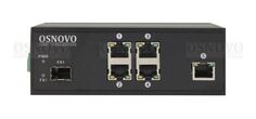 Коммутатор PoE OSNOVO SW-40501/IC промышленный Fast Ethernet на 6 портов: 4 x FE(10/100Base-T) с PoE (до 30W) + 1 x FE(10/100Base-T) + 1 x FE SFP(100B