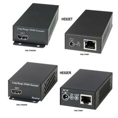 Комплект SC&T HE02E передатчик T и приемник R, для передачи HDMI-сигнала по UTP-кабелю CAT5/5е/6 (HDBaseT). Расстояние передачи(разрешение) - до 100м( Sct