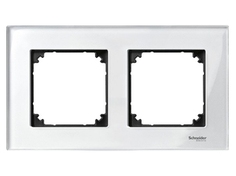 Рамка Schneider Electric MTN404219 Merten M-Elegance 2-я, IP20 (стекло белое)