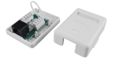 Розетка Hyperline SB1-1-8P8C-C6-WH RJ-45(8P8C), категория 6, одинарная, внешняя, Dual IDC