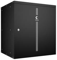 Шкаф настенный 19", 12U Cabeus WSC-05D-12U55/45m-BK серия LIGHT разборный, дверь металл, цвет черный