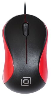 Мышь Oklick 115S 711637 черный/красный оптическая (1000dpi) USB для ноутбука (3but)