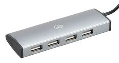 Разветвитель USB 3.1 Digma HUB-4U2.0-UC-DS 4*USB 2.0, серебристый