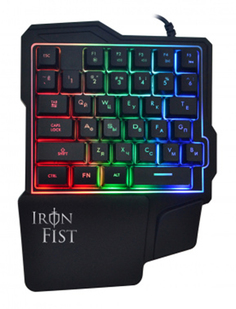 Клавиатура Oklick 701G IRON FIST черный USB for gamer LED (подставка для запястий)
