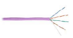 Кабель витая пара U/UTP 5e кат. 4 пары NIKOLAN NKL 9100C-VL 24AWG(0.511 мм), медь, одножильный (solid), внутренний, LSZH, нг(A)-HFLTx, фиолетовый, уп/