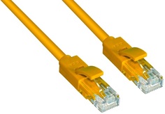 Кабель патч-корд U/UTP 6 кат. 3м GCR GCR-52373 прямой, 24 AWG, литой, ethernet high speed, RJ45, T568B, желтый