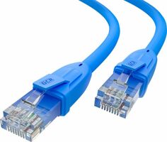 Кабель патч-корд U/UTP 6 кат. 0,75м GCR GCR-52399 прямой, 24 AWG, ethernet high speed, RJ45, T568B, синий