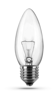 Лампа накаливания Camelion 40/B/CL/E27 40Вт, Е27, 220В, 390-395лм, 1000 часов работы, колба типа B35 / свеча, прозрачная (8975)