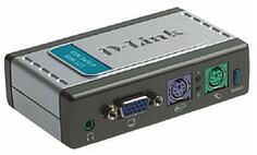 Переключатель KVM D-link KVM-121 на 2-а компьютера , PS/2 звук, 2-а кабеля, rev /B1A