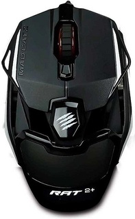 Мышь Mad Catz R.A.T. 2+ MR02MCINBL000-0 чёрная, PMW3325, USB, 3 кнопки, 5000 dpi, красная подсветка