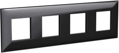 Рамка DKC 4402908 для встраиваемых в стену ЭУИ серии Avanti, "Чёрный квадрат", 4 поста (8 модулей), "Avanti"