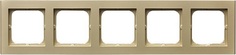 Рамка Ospel R-5R/39 пятерная, шампанский золотой