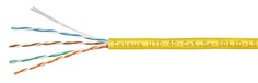 Кабель витая пара U/UTP 5e кат. 4 пары Cabeus UTP-4P-Cat.5e-SOLID-LSZH-YL 24AWG(0.50 мм), медь, одножильный (solid), внутренний, LSZH, жёлтый, уп/305м