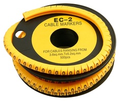 Маркер на кабель Cabeus EC-2-0 д.7.4мм, цифра 0 (<500колец)