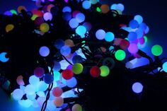 Гирлянда NEON-NIGHT 323-619 LED ClipLight-мультиколор шарики 24V, 3 нити по 20м, свечение с динамикой, цвет диодов RGB
