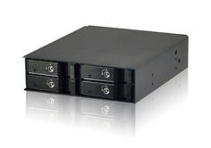 Мобильное шасси Procase L2-104-SATA3-BK 4x2.5" SATA3/SAS 6Gb, черный, с замком, hotswap aluminium mobie rack module (1x5,25) 1xFAN 40x15mm