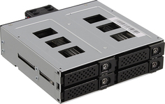 Корзина Procase G2-104-SATA3-BK 4*SATA3/SAS 12G, черный, с замком, hotswap mobie rack module for 2,5" HDD(1x5,25) 2xFAN 40x15mm