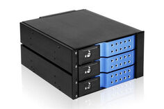 Корзина Procase T3-203SATA3-BL 3 SATA3/SAS 6Gb hotswap aluminium mobie rack (2x5,25) Black/blue