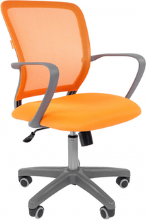 Кресло офисное Chairman 698 7017880 серый пластик, оранжевое, ткань TW/сетчатый акрил, до 100 кг