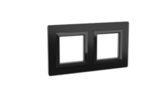 Рамка из натурального стекла DKC 4402824 для встраиваемых в стену ЭУИ серии Avanti, чёрная, 4 модуля, "Avanti"