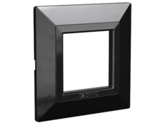 Рамка из металла DKC 4402852 для встраиваемых в стену ЭУИ серии Avanti, чёрная, 2 модуля, "Avanti"