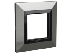Рамка из металла DKC 4403852 для встраиваемых в стену ЭУИ серии Avanti, тёмно-серая, 2 модуля, "Avanti"