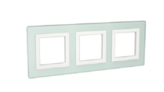 Рамка из натурального стекла DKC 4406826 для встраиваемых в стену ЭУИ серии Avanti, светло-зелёная, 6 модулей, "Avanti"