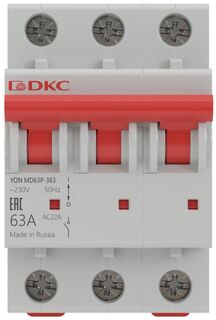 Выключатель нагрузки DKC MD63P-363 модульный, 3P 63А, "YON"
