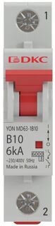 Автоматический выключатель модульный DKC MD63-1C6-10 1P 6А C 10kA, "YON"