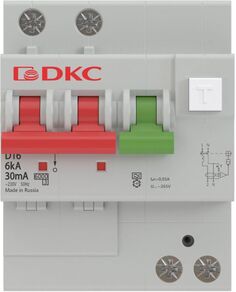 Автоматический выключатель дифф. тока (АВДТ) DKC MDV63-22C10-A 6kA, тип характеристики C, 1P+N, 10A, тип A, 4 модуля, "YON"