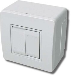 Коробка DKC 10001 в сборе с 2-клавишным выключателем, белая, "In-liner Classic"