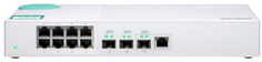 Коммутатор неуправляемый QNAP QSW-308-1C 10 Gb/s с 3*SFP, из которых 1 совмещен с RJ-45 и 8*1 Gb/s RJ-45, пропускная способность до 76 Gb/s, поддержка