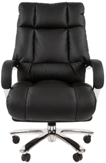 Кресло офисное Chairman 405 7029407 натуральная кожа, хромированный металл, газпатрон 4 кл, ролики BIFMA 5,1, механизм качания