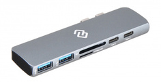 Док-станция Digma DS-815UC_G 2*USB 3.0, HDMI, 2*USB Type-C, TF/microSD/SD reader, серый