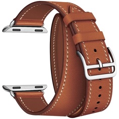 Ремешок на руку Lyambda MERIDIANA LWA-01-44-BR кожаный в два оборота для Apple Watch 42/44 mm brown