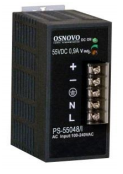 Блок питания OSNOVO PS-55048/I промышленный. DC55V, 0,9A (48W). Диапазон входных напряжений: AC100-240V. КПД: 83%. Регулировка выходного напряжения в