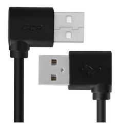 Кабель интерфейсный USB 2.0 GCR GCR-AUM5AM-BB2S-0.5m , 0.5m AM/AM угловой/угловой, 28/28 AWG, экран, армированный, морозостойкий