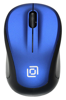 Мышь Oklick 665MW черный/синий оптическая (1000dpi) беспроводная USB для ноутбука (4but) (1025132)