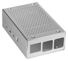 Корпус Qumo RS027 Aluminium Case for Raspberry Pi 4, silver, перфорированный