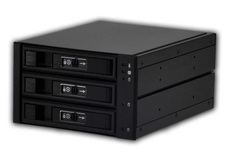 Мобильное шасси Procase L3-203-SATA3-BK 3 SATA3/SAS 12Gb/s, черный, с замком, hotswap aluminium mobie rack module (2x5,25) 1xFAN 80x15mm