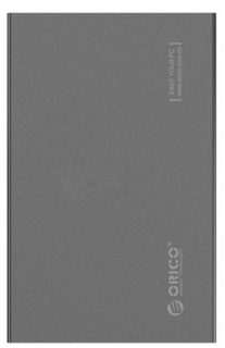 Контейнер Orico 2518S3-GY для SSD / HDD 2,5 " . Материал корпуса : Алюминиевый сплав, ABS огнестойкий пластик (серый)
