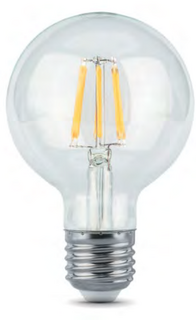 Лампа светодиодная Gauss 105802106 LED Filament G95 E27 6W 630lm 2700K