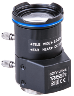 Объектив TRASSIR TR-L4M2.7D5-50IR 1/2.7", CS, с поддержкой АРД, АРД-DC, F1.4, 5~50 мм, 50°~5.7°(Г), 36.5°~4.3°(Г)