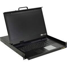 Консоль KVM Procase E1916HD однорельсовая, КВМ 16 порт, LCD 19, single rail console KVM 16 port, LCD D-Sub, USB, разрешение 1920*1080, 16 кабелей