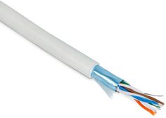 Кабель витая пара F/UTP 5e кат. 4 пары Hyperline FUTP4-C5E-P26-IN-LSZH-GY-100 26AWG(7x0.16 мм), медь, многожильный (stranded), внутренний, LSZH, нг(C)